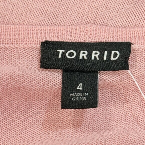 NWT Torrid Tissue Weight Pink Surplice Wrap V-Neck Womens Sweater Size 4 / 4X - Picture 5 of 10